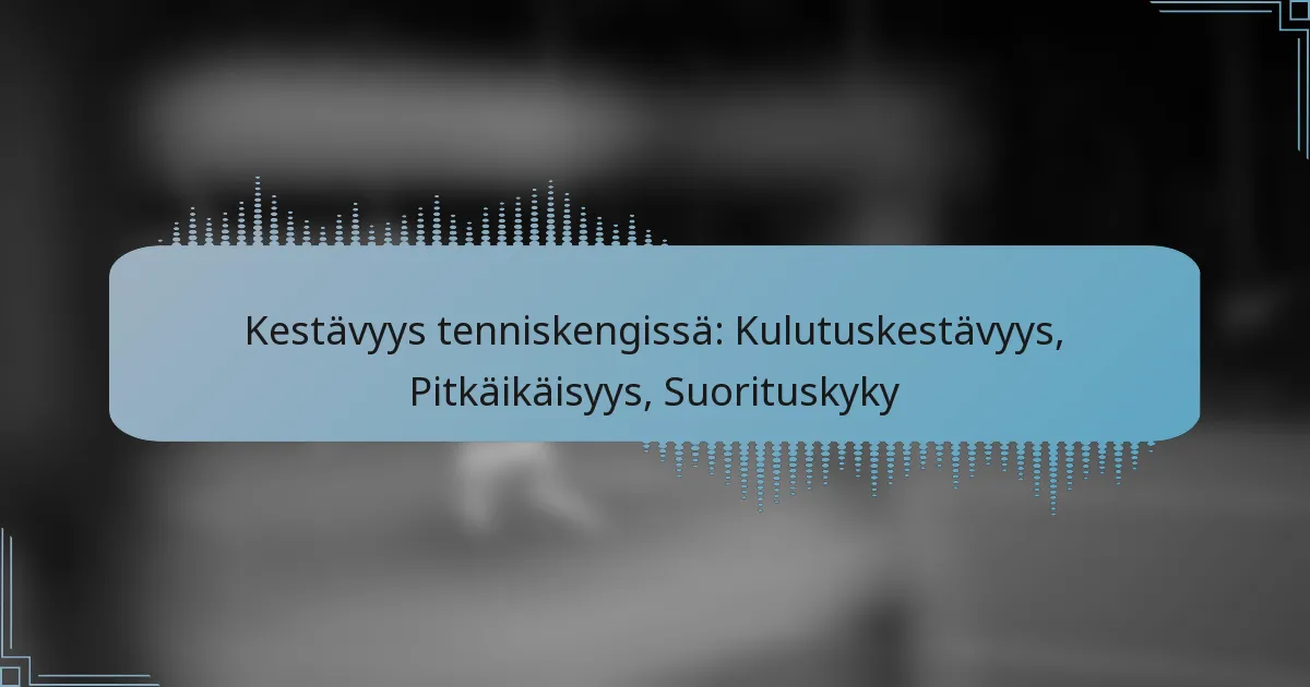 Kestävyys tenniskengissä: Kulutuskestävyys, Pitkäikäisyys, Suorituskyky