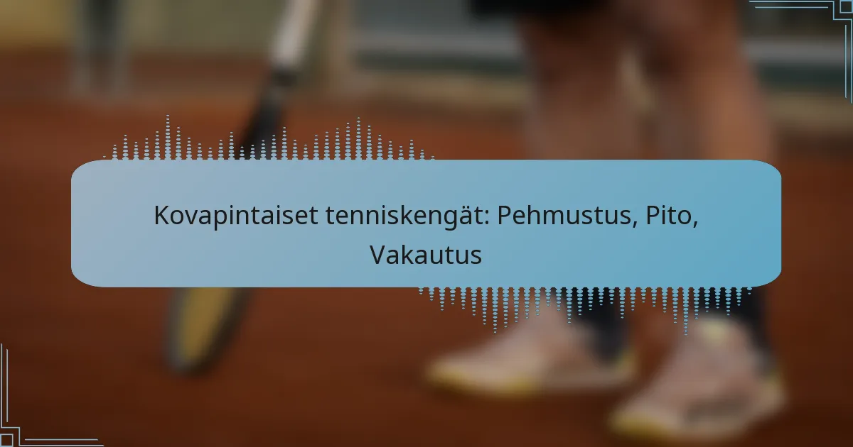 Kovapintaiset tenniskengät: Pehmustus, Pito, Vakautus