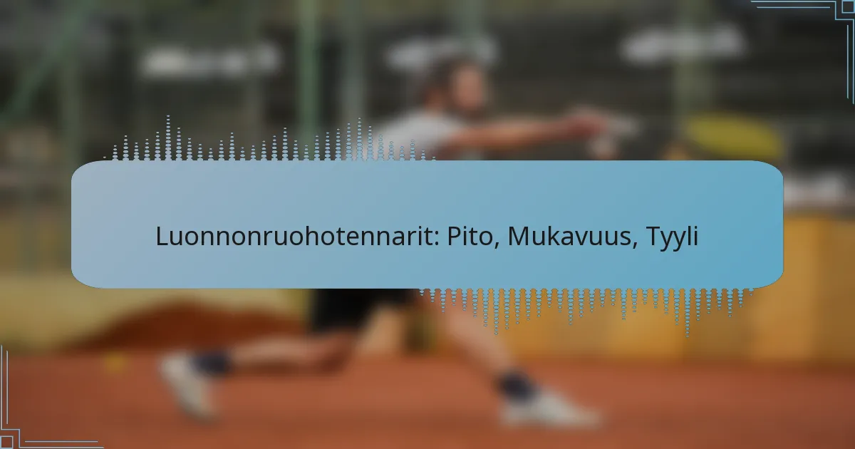Luonnonruohotennarit: Pito, Mukavuus, Tyyli