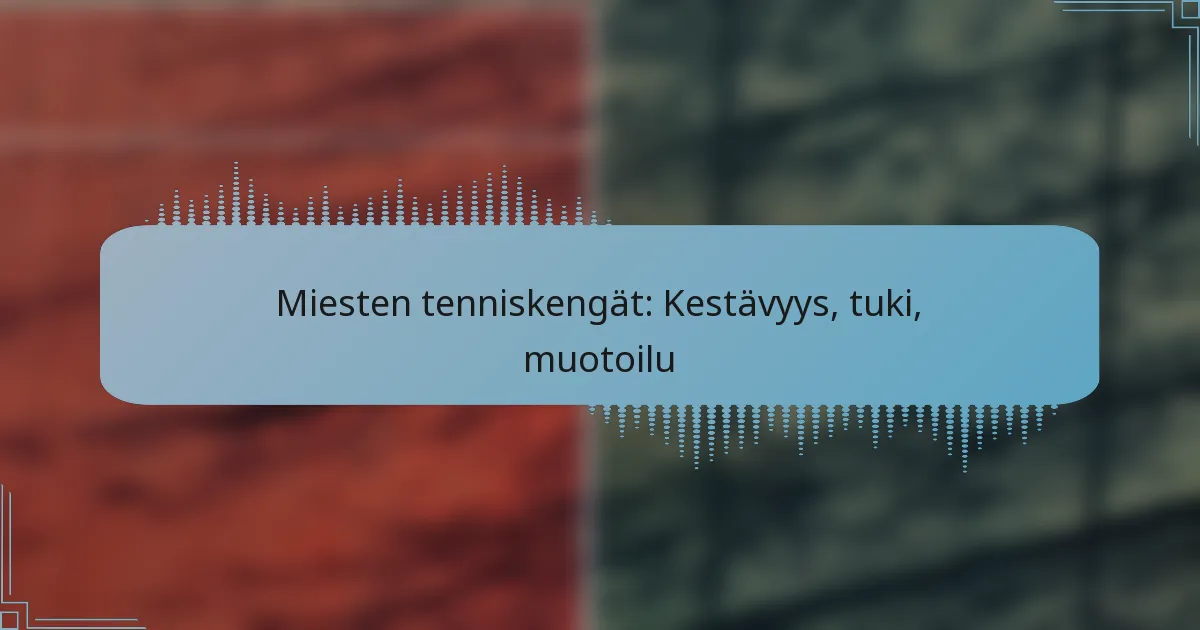 Miesten tenniskengät: Kestävyys, tuki, muotoilu