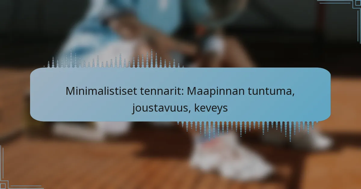 Minimalistiset tennarit: Maapinnan tuntuma, joustavuus, keveys