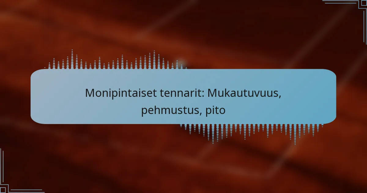 Monipintaiset tennarit: Mukautuvuus, pehmustus, pito