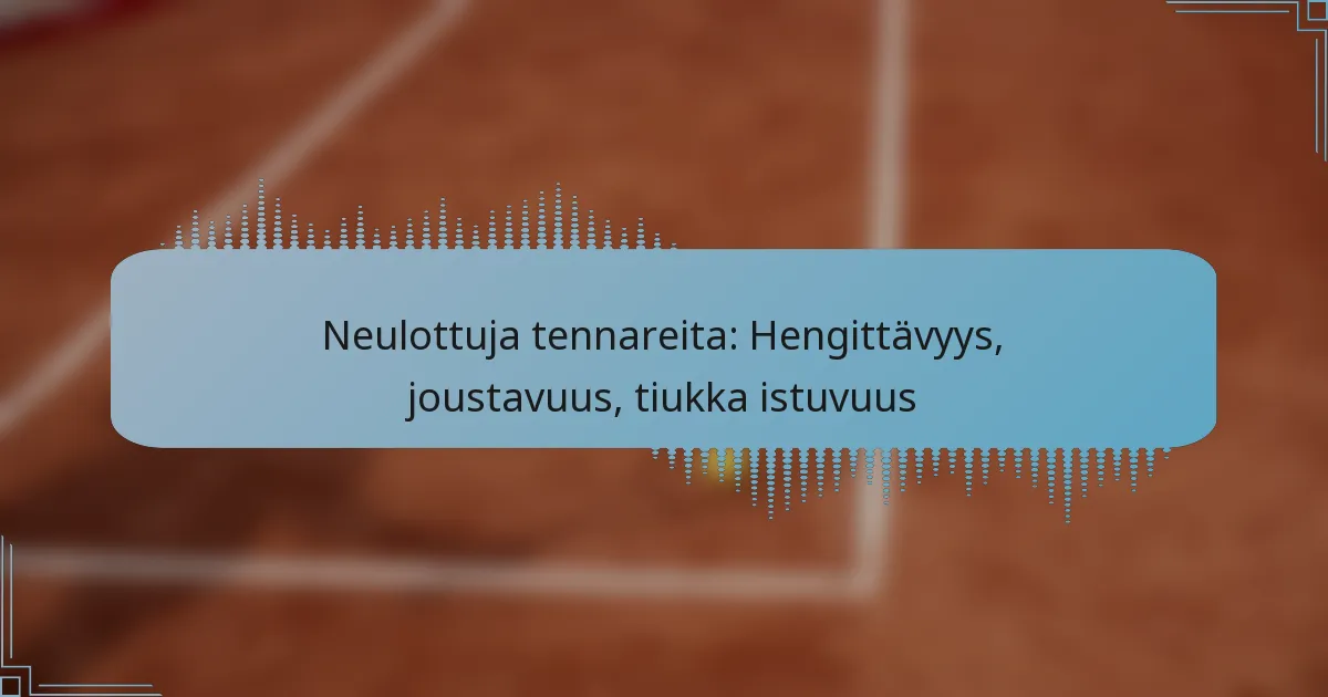 Neulottuja tennareita: Hengittävyys, joustavuus, tiukka istuvuus
