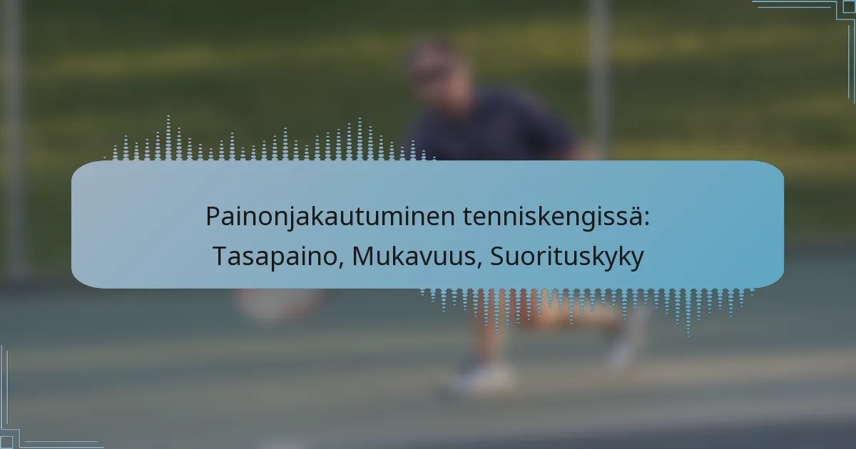 Painonjakautuminen tenniskengissä: Tasapaino, Mukavuus, Suorituskyky