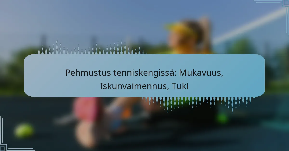 Pehmustus tenniskengissä: Mukavuus, Iskunvaimennus, Tuki