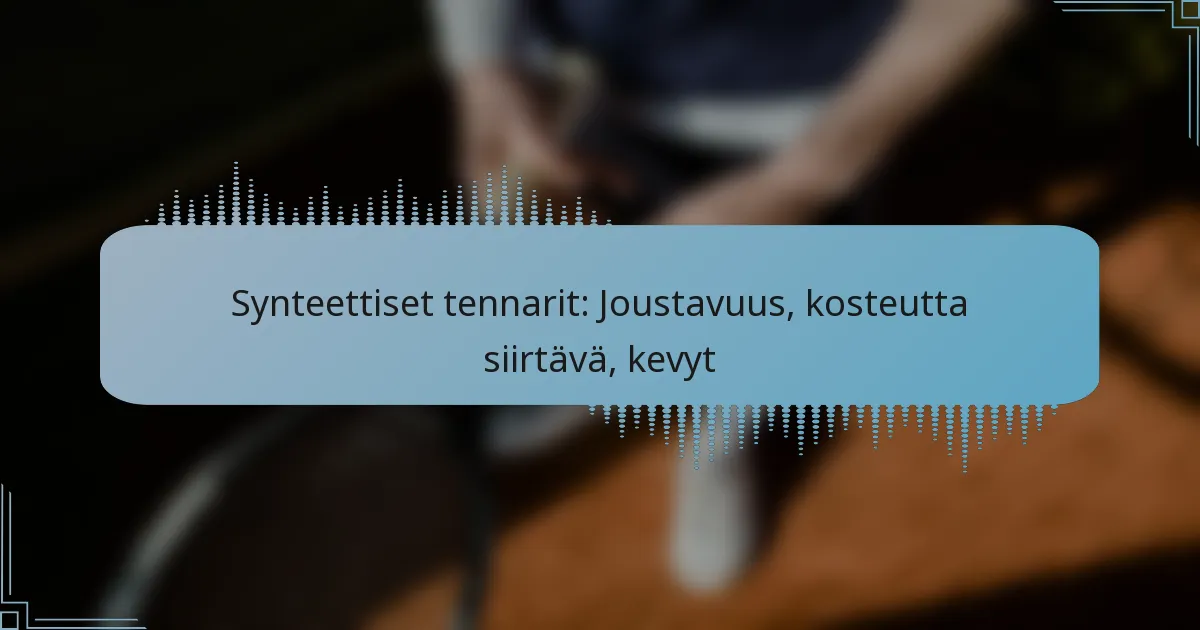 Synteettiset tennarit: Joustavuus, kosteutta siirtävä, kevyt