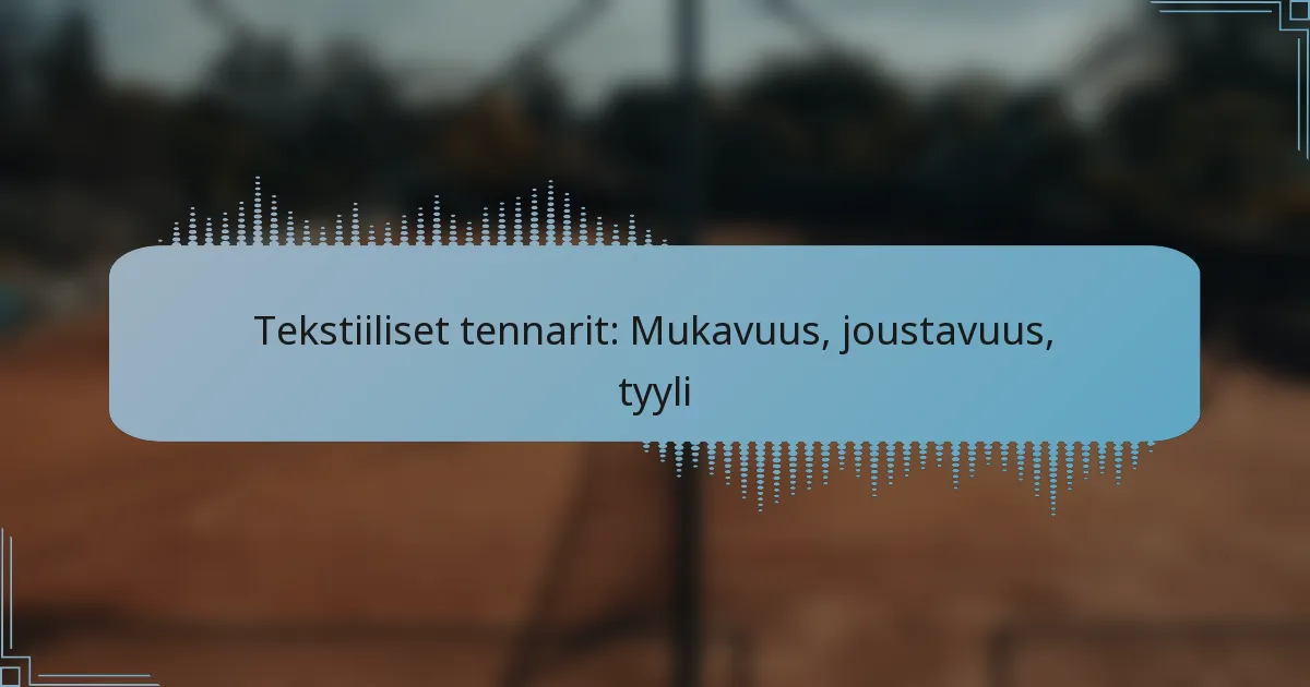 Tekstiiliset tennarit: Mukavuus, joustavuus, tyyli