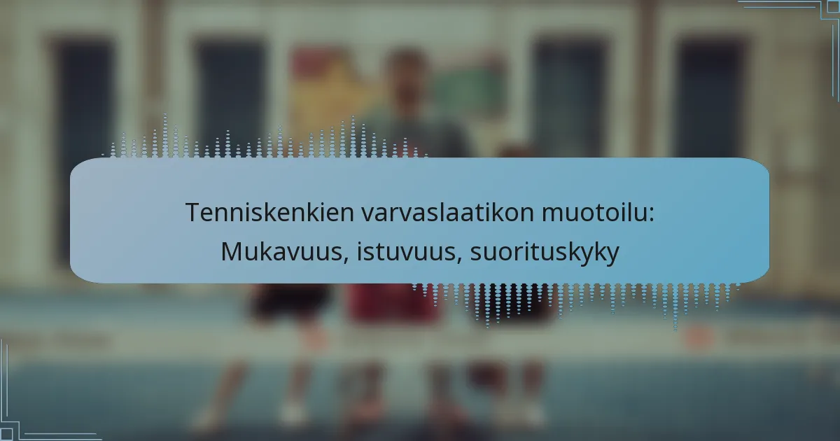Tenniskenkien varvaslaatikon muotoilu: Mukavuus, istuvuus, suorituskyky