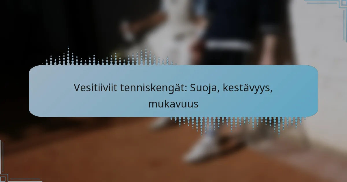 Vesitiiviit tenniskengät: Suoja, kestävyys, mukavuus