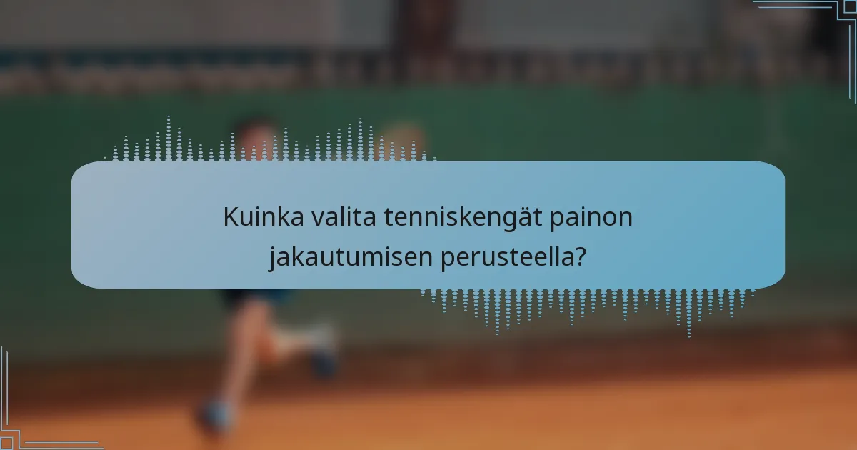Kuinka valita tenniskengät painon jakautumisen perusteella?