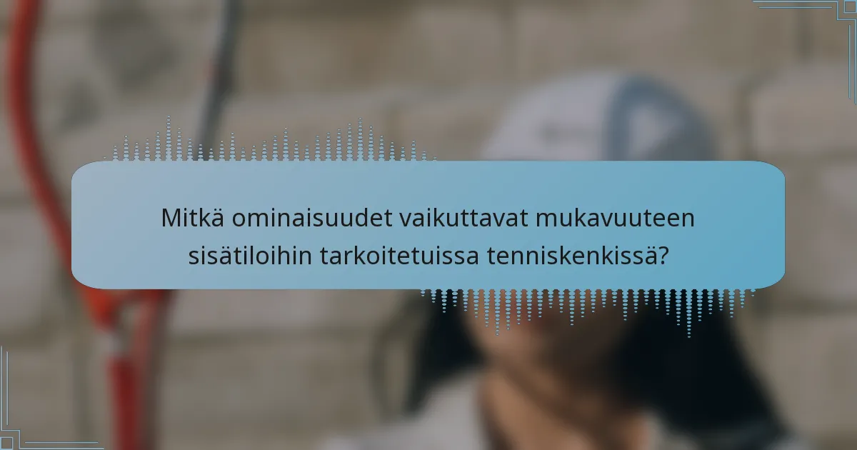 Mitkä ominaisuudet vaikuttavat mukavuuteen sisätiloihin tarkoitetuissa tenniskenkissä?