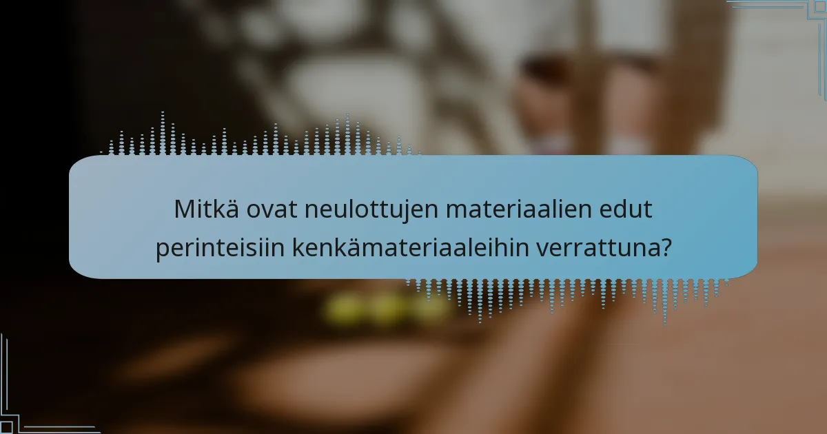 Mitkä ovat neulottujen materiaalien edut perinteisiin kenkämateriaaleihin verrattuna?